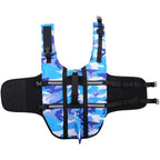 Shark Fin Dog Life Jacket - Camo Blue & Pink Safety Swim Vest
