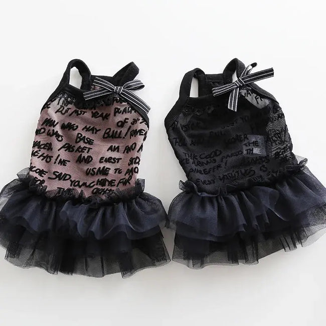 Dogs and Cats Dress Letters and Lace Design Pet Puppy Shirt Spring/Summer Clothes Outfit 2 Colours Main Image
