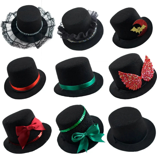 Festival Dog Hat Dogs Cat Wedding Party Gentleman Hats Caps For Puppy Kitten Headwear Pet Halloween Photo Prop Top Hat Accessory Hover Image
