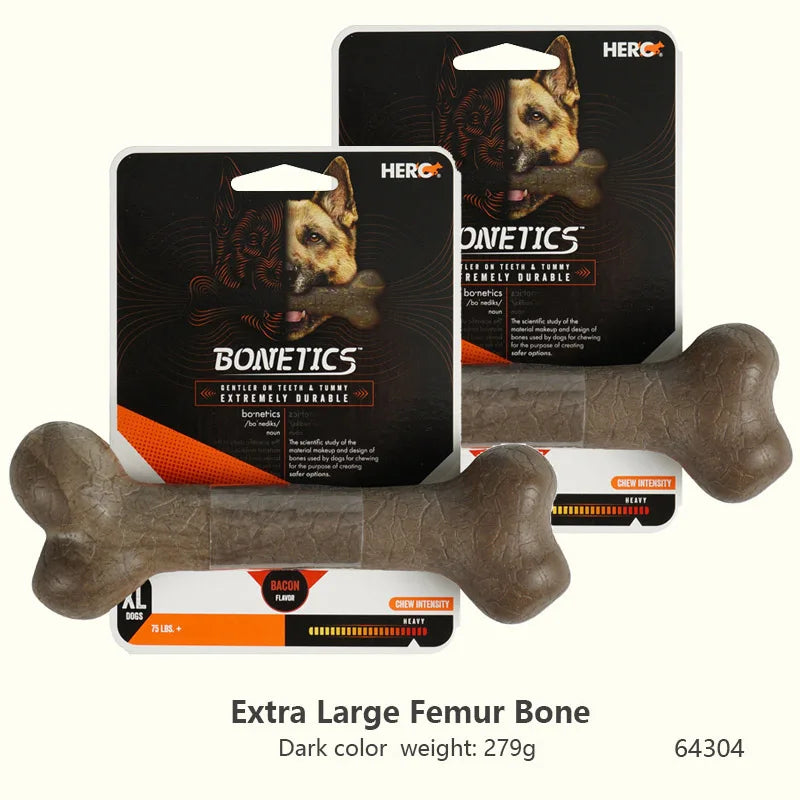 Durable Chew Bone for Dogs - Tough Nylon-Wood Dental Toy (All Sizes)