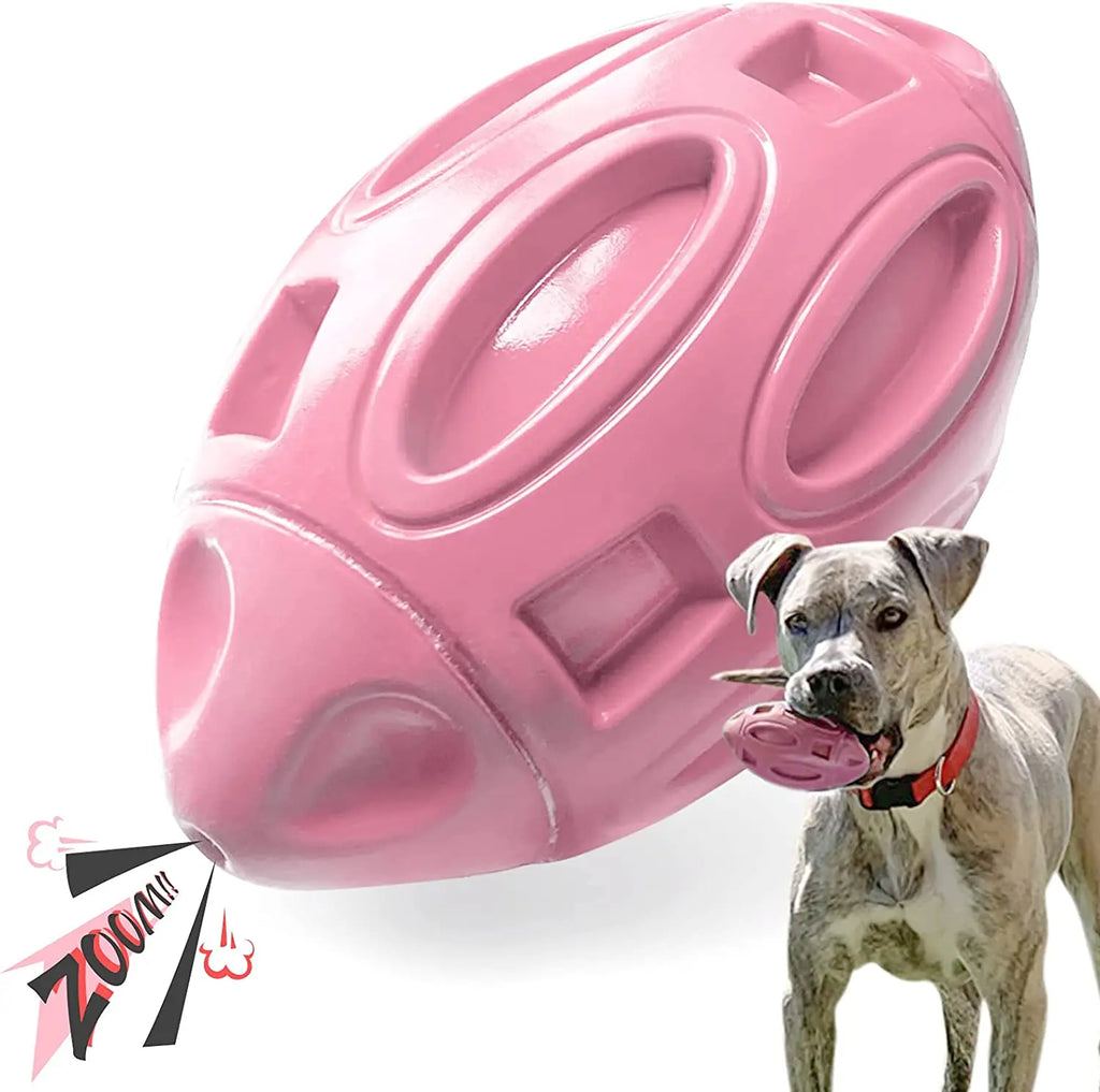 Squeaky Dog Toys for Aggressive Chewers - Rubber Chew Ball for Teeth Grinding & Cleaning