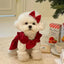 PrincessPaws Bow Dress Set - Corduroy Christmas Princess Costume for Teddy & Small Dogs