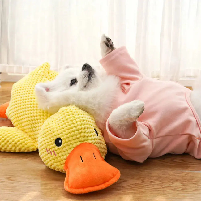 Dog Calming Duck Pet Plush Toy with Quacking Sound Calming Duck Dog Toy Pillow Toy Dog Stuffed Animals Chew Toy for Dogs Main Image