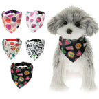 Adjustable Pet Puppy Cat Scarf Bandana Collar Neck Scarf For Small Dogs Kitten Saliva Towel PU Collar with Triangular Bandage