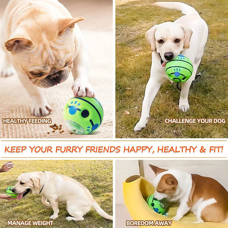 Benepaw Giggle Ball - Treat-Dispensing Puzzle Toy with Squeaky Sounds for All Dog Sizes