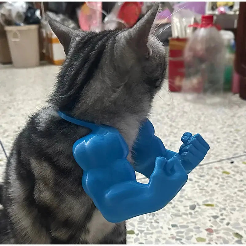 Cat Muscle Arms With Muscle 3D Printed Funny Cat's Neck Giant Arm Creative Arm For Pet Cosplay Halloween Costume Party Accessory