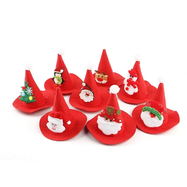 Pet Dog Cat Santa Hat Christmas Costume Accessories Small Dogs Cats Winter Warm for Holloween Holiday Christmas Party Photos Main Image