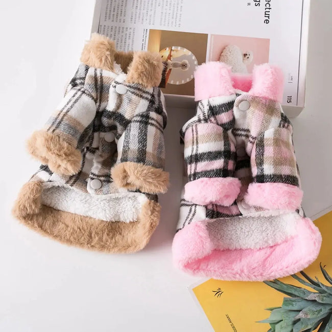 Pet Dog Clothes Lattice Coat Autumn Winter Dogs Pet Clothing Costume Clothes For Dogs Jacket Ropa Perro chihuahua Yorkshire Hover Image
