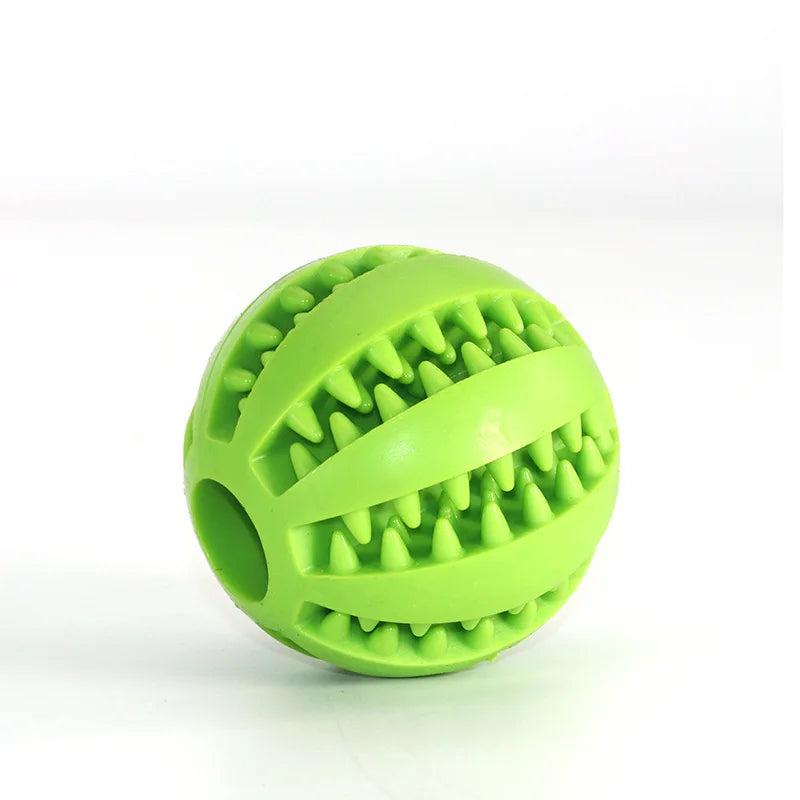 Natural Rubber Chew Ball for Small Dogs - Tough Tooth-Cleaning Treat Toy