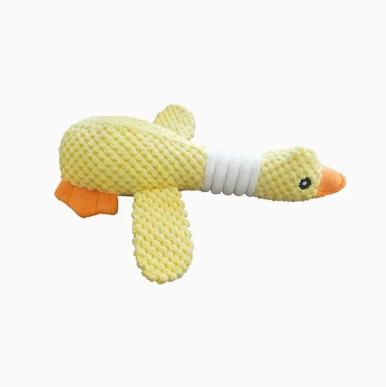 New Blue Goose Dog & Cat Toy - Double-Color Plush, Tough Bite Chew Toy with Sound