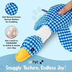 New Blue Goose Dog & Cat Toy - Double-Color Plush, Tough Bite Chew Toy with Sound