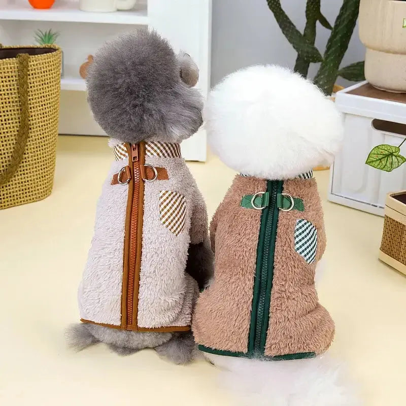 Towable Pet Jumpsuit with Buckle Winter Warm Puppy Dog Suit Clothes for Small Dogs Yorkshire Shih Tzu Overalls mascotas Clothing