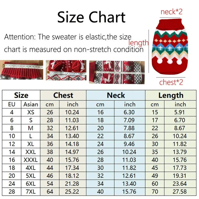 Christmas Wear for Large Dog Sweater Knit Big Dog Sweater Christmas Pet Turtleneck Doggy Sweatshirt for Extra Dogs Boy Girl Main Image