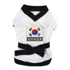 Pet Halloween Karate Costume with Belt Funny Taekwondo Uniform for Dogs and Cats