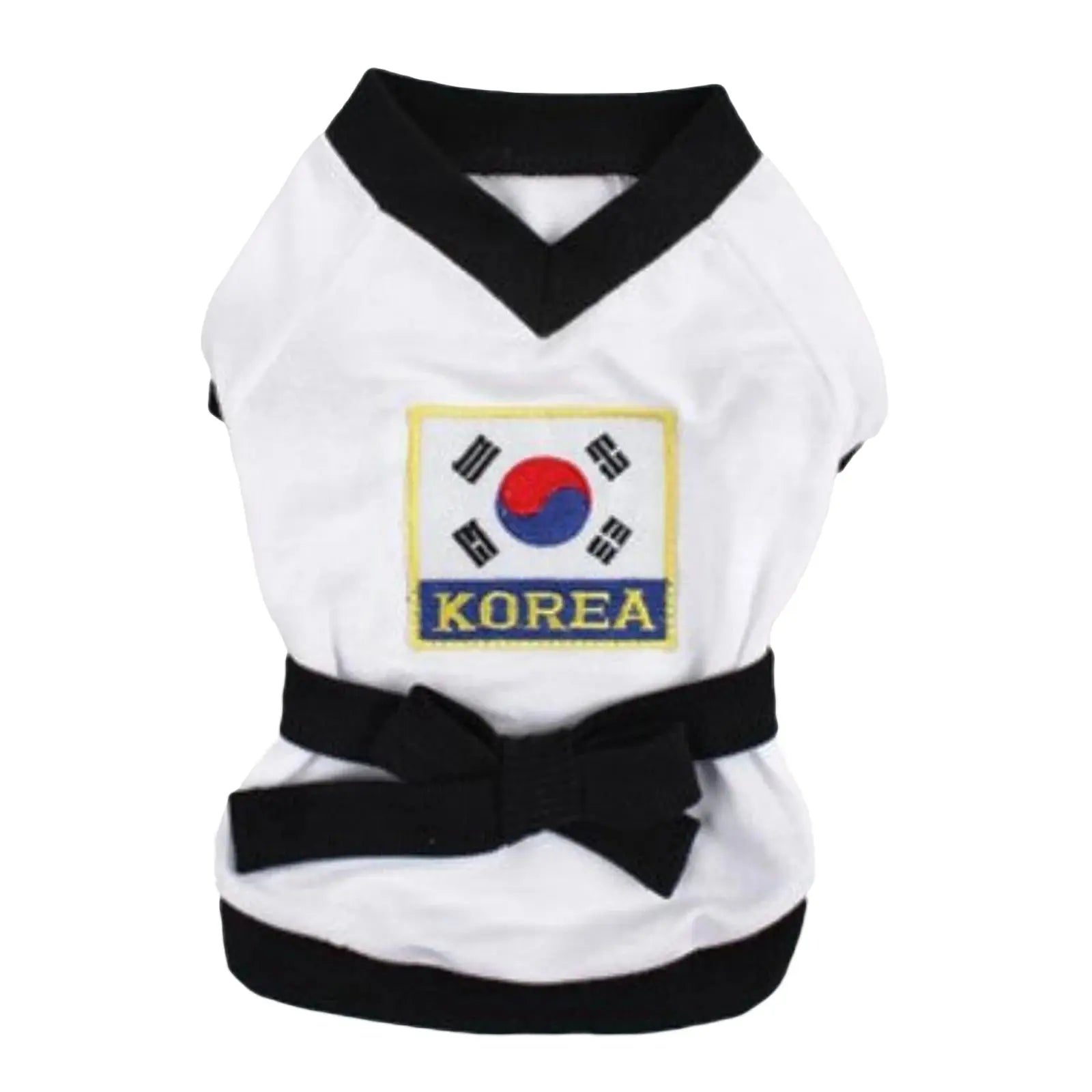 Pet Halloween Karate Costume with Belt Funny Taekwondo Uniform for Dogs and Cats