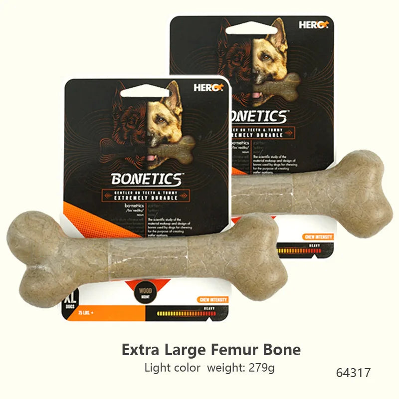 Durable Chew Bone for Dogs - Tough Nylon-Wood Dental Toy (All Sizes)