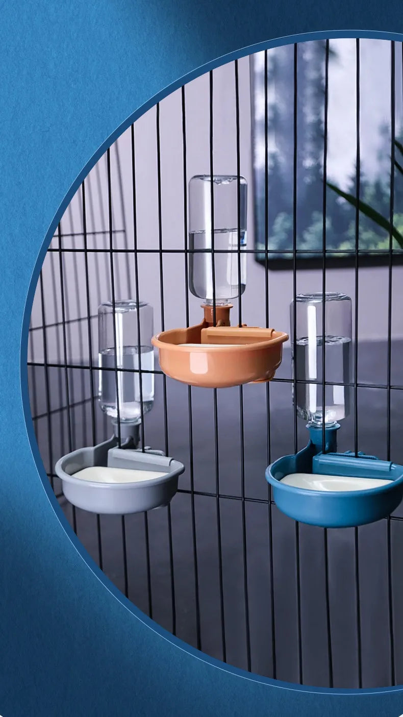 Hanging Pet Water Bottle & Bowl