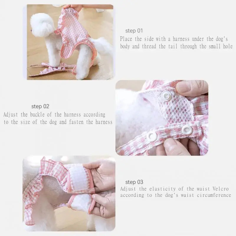 Washable Female Dog Diapers Suspenders Plaid Pet Physiological Pants Dog Shorts for Small Dogs Pet Products Cute Dog Underwear