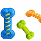 Durable Dental Chew Bone for Puppies & Dogs - Teeth Cleaning Rubber Toy