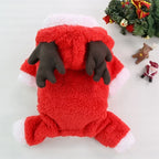 FestiveFleece Hoodie - Christmas Elk & Santa Print Dog Hoodie for Small Medium Dogs