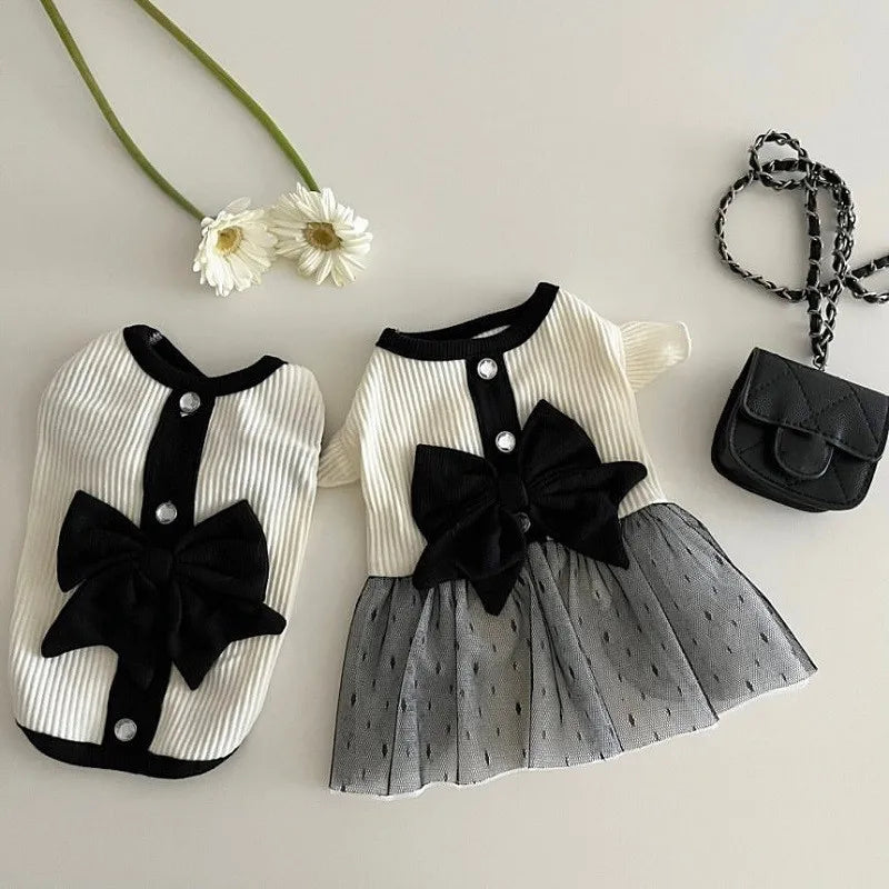 Luxury Dog Dress for Small Dogs - Summer Puppy Clothes with Bow & Lace