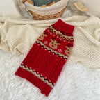 JingleBell Reindeer Sweater - Festive High-Neck Pullover for Dogs & Cats