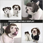 Funny Pet Cosplay Wig Short Dog Costume Wig Pet Decorations Cats Hair Hat Costumes Head Accessories Halloowen Christmas Supplies