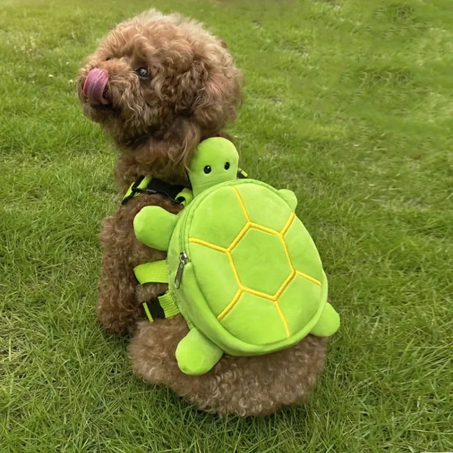 Cartoon Turtle Shape Dog Backpack No-Pull Pet Harness Vest Self Carrier Metal Zipper Large Capacity Backpack Pet Products Hover Image