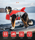 Dog Swimming Life Jacket Shark Fin Shape Safety Vest for Dog in Summer Adjustable in Pool or Surfing Drifting Dog Life Vest