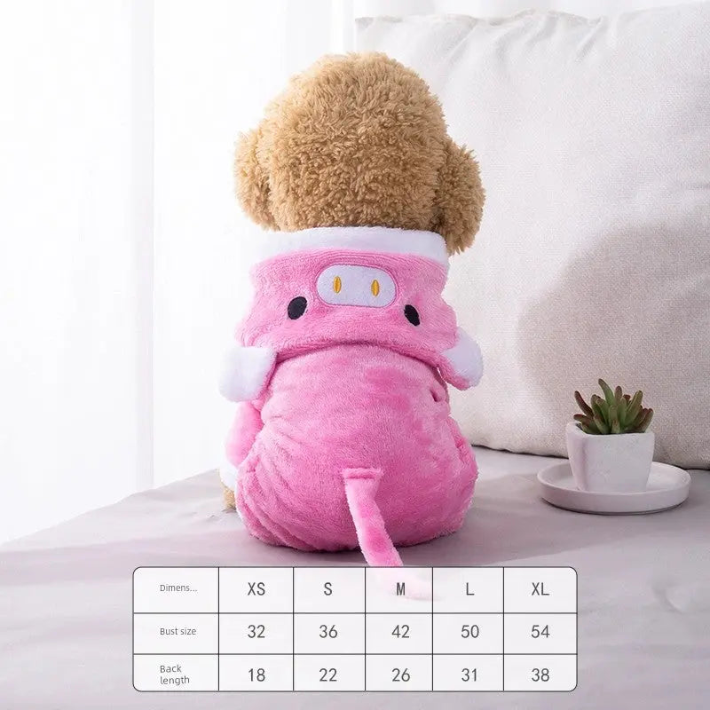 Cat Clothes Tiger Outfit Thermal Cotton-Padded Clothes Kitten Blue Cat British Shorthair Muppet Autumn and Winter Pet Dog Four-Legged Clothes