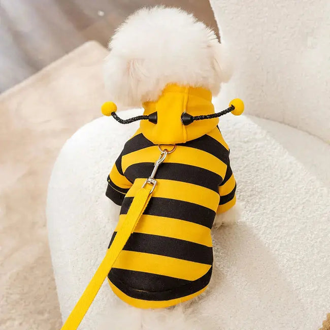 Pet Halloween Costume Honey Bee Role Play Hoodie with Buckle or not Dogs Cats Party Cosplay Funny Outfit Clothes with Hat or not Main Image