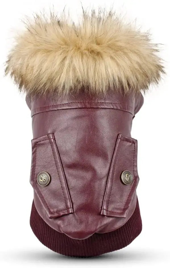 ATUBAN Leather Dog Coats Waterproof Dog Winter Coat Puppy Jackets for Small to Medium Dogs clothes for pets dog clothes winter