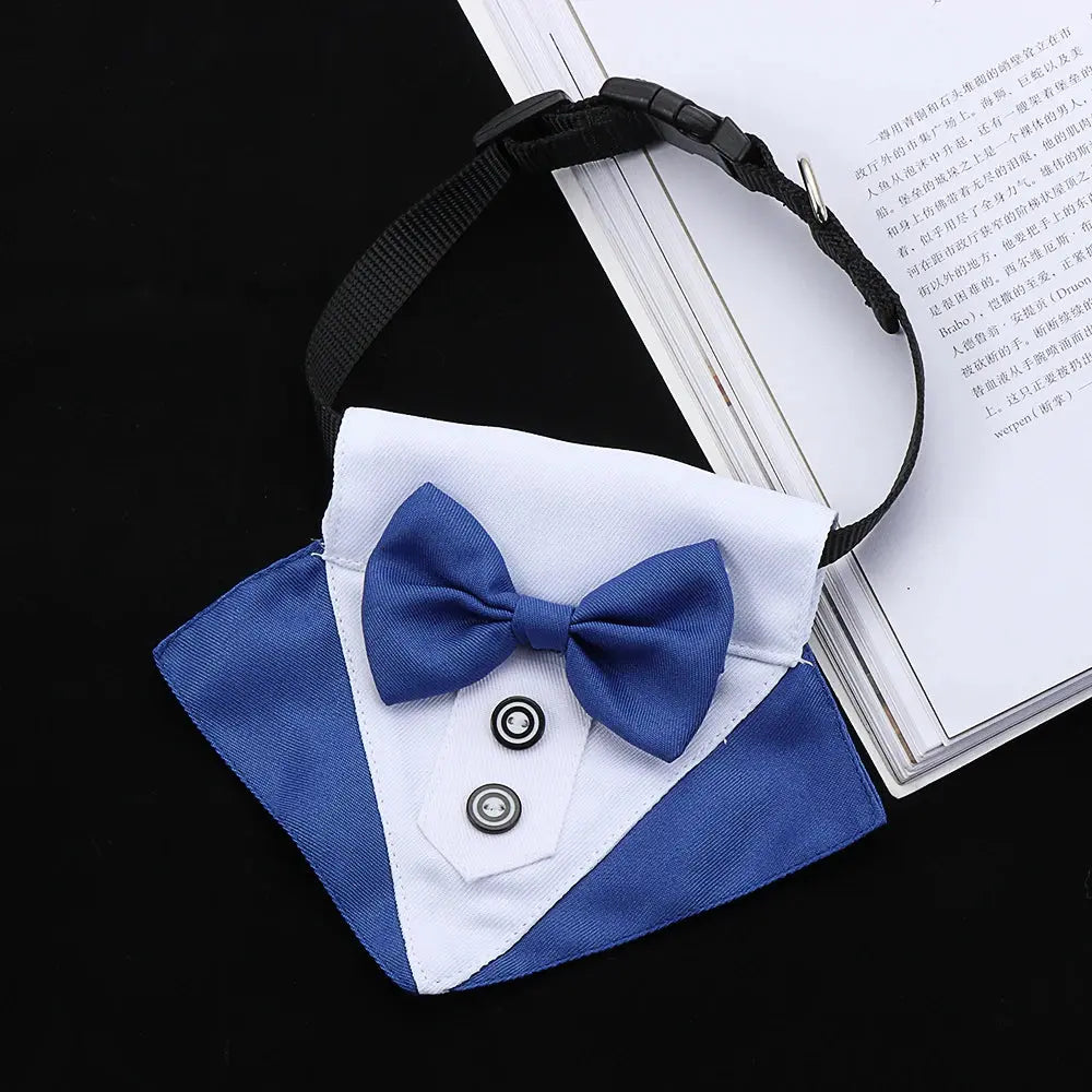 For Large and Medium Dogs Tuxedo Dog Suit and Bandana Set Dogs Tuxedo Suit Dog Prince Bow Tie Shirt Formal Dog Weeding Attire