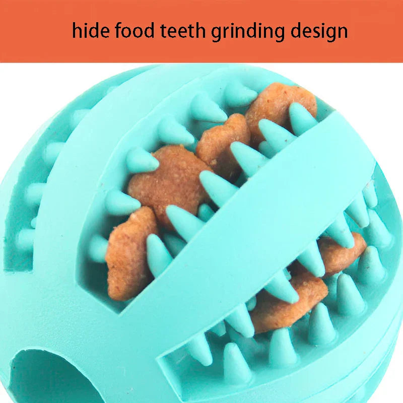 Natural Rubber Chew Ball for Small Dogs - Tough Tooth-Cleaning Treat Toy