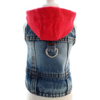 Denim Dog Jean Jacket Vest with D-Ring Cool Spring Dog Hoodies Breathable Lightweight Puppy Harness Coat For Small Medium Dogs