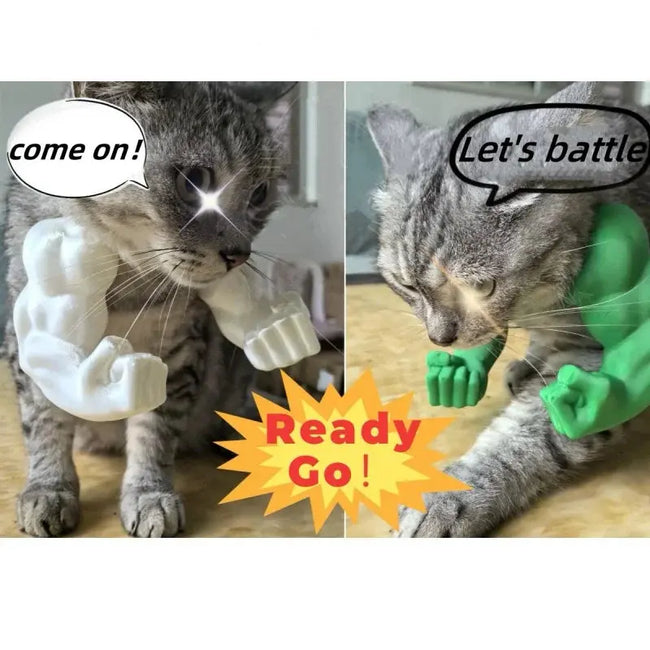 Cat Muscle Arms With Muscle 3D Printed Funny Cat's Neck Giant Arm Creative Arm For Pet Cosplay Halloween Costume Party Accessory Hover Image