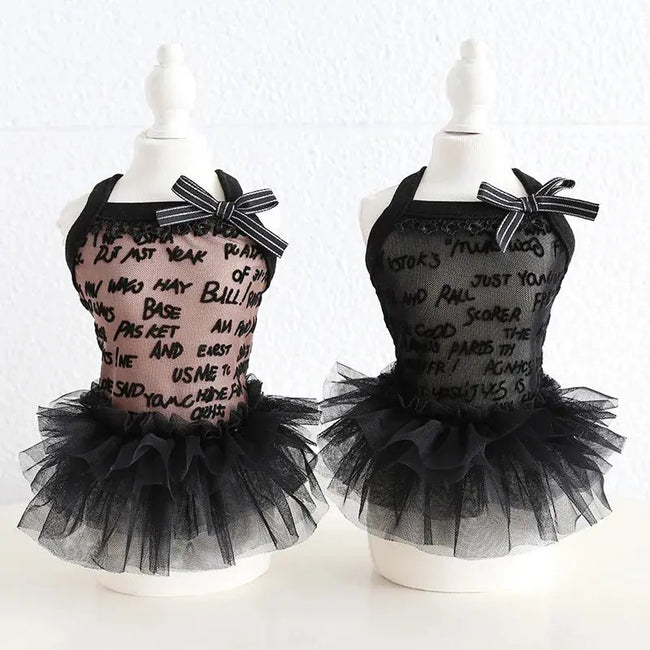 Dogs and Cats Dress Letters and Lace Design Pet Puppy Shirt Spring/Summer Clothes Outfit 2 Colours Hover Image