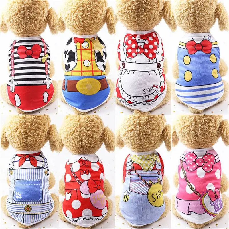 Casual Cartoon Dog T-Shirt – Soft Summer Vest for Small Puppies