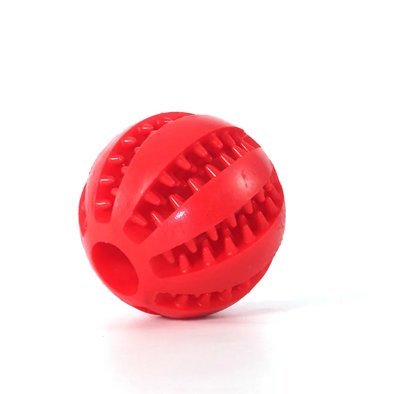 Natural Rubber Chew Ball for Small Dogs - Tough Tooth-Cleaning Treat Toy