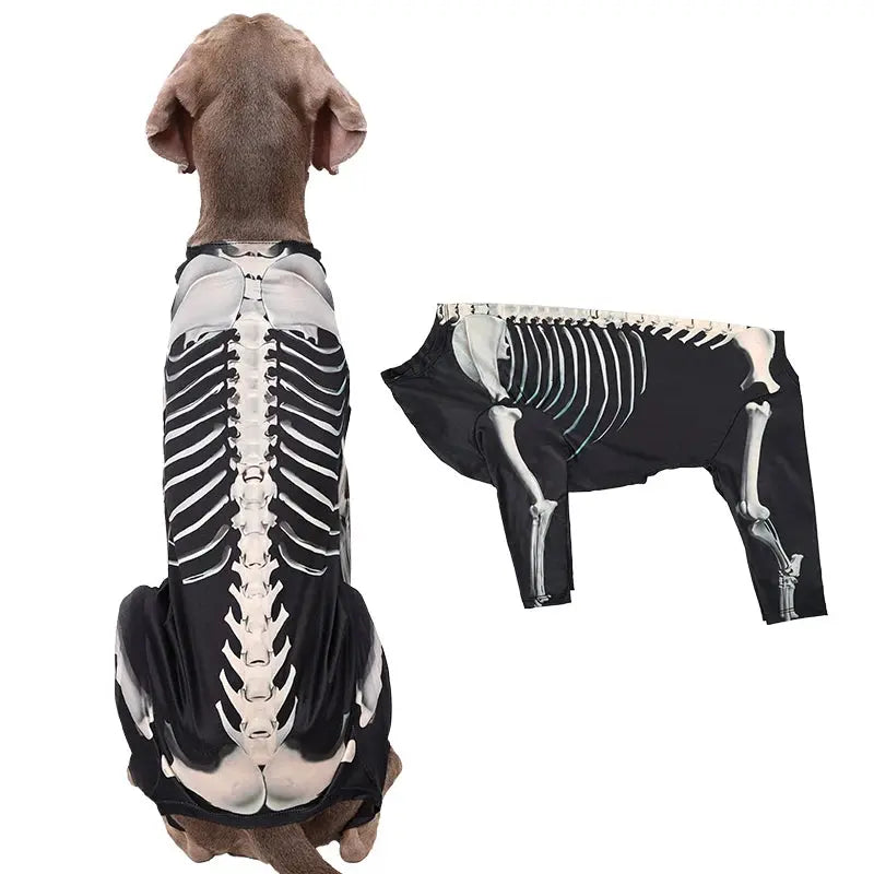 Dogs Skeleton Pattern Clothes Dog Halloween Cosplay Costume Halloween Bone Hoody Sweater Large Dog Jumpsuit Suit S-XXXL