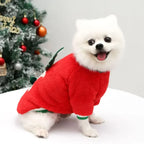 FestiveFleece Hoodie - Christmas Elk & Santa Print Dog Hoodie for Small Medium Dogs