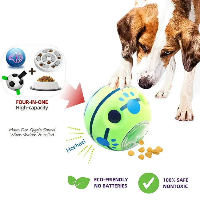Benepaw Giggle Ball - Treat-Dispensing Puzzle Toy with Squeaky Sounds for All Dog Sizes Main Image
