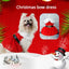 Pet Christmas Clothing Dog Cat Red Dress Warm Bow Frock Golden Velvet Fabric Santa Claus Clothes Dogs Cats Garment Pets Supplies