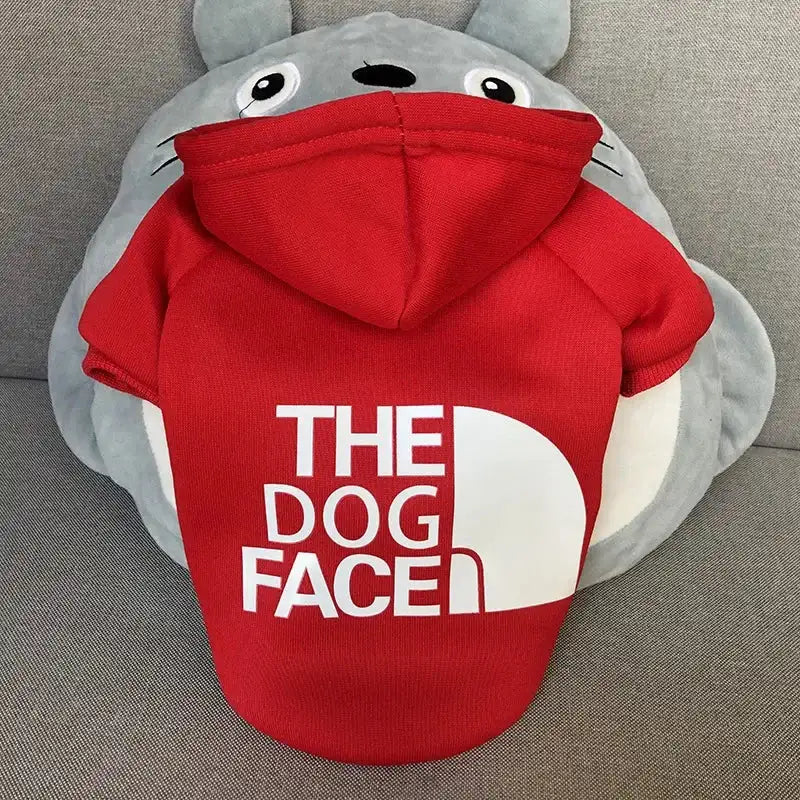 Cozy Winter Dog Hoodie for Large Breeds – Warm Fleece Jacket with Playful Face Print, Adjustable Fit (Labrador, French Bulldog & All Breeds)