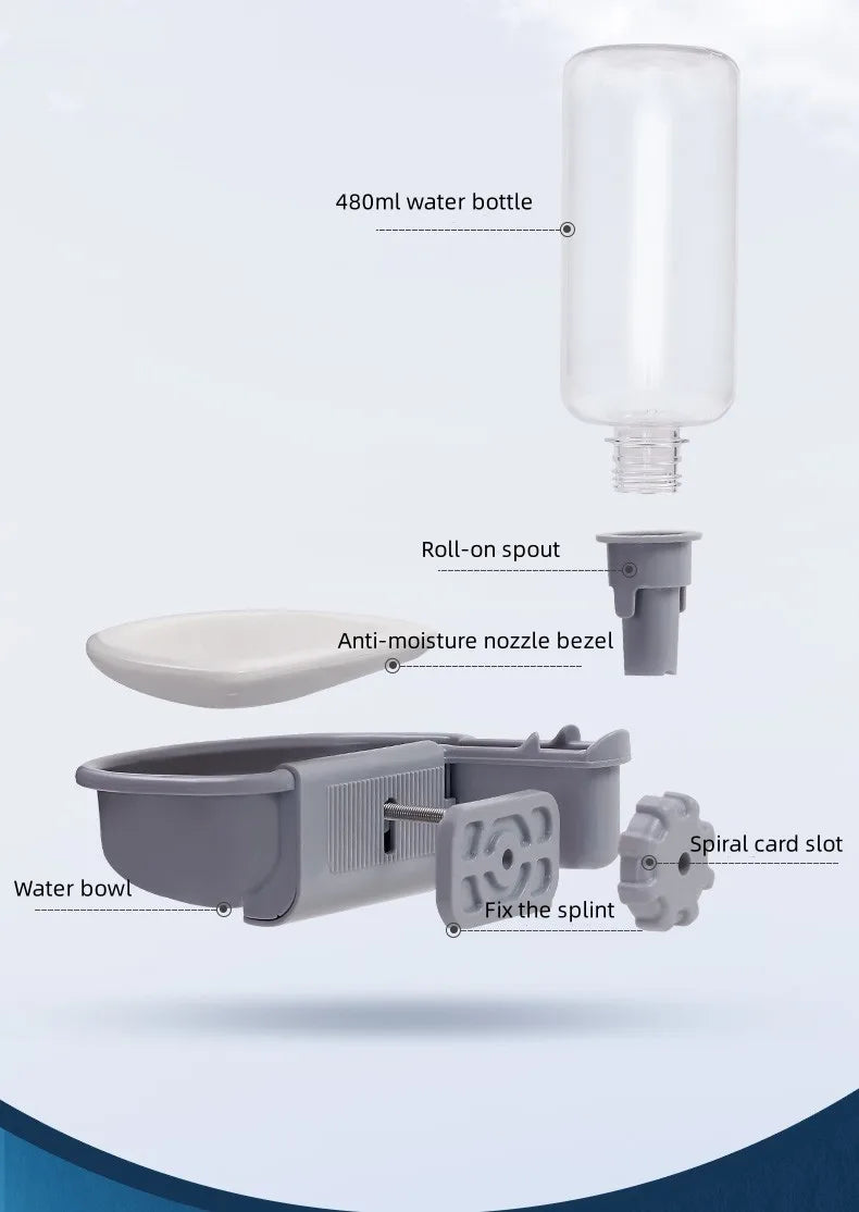 Hanging Pet Water Bottle & Bowl