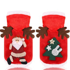 FestiveFleece Hoodie - Christmas Elk & Santa Print Dog Hoodie for Small Medium Dogs