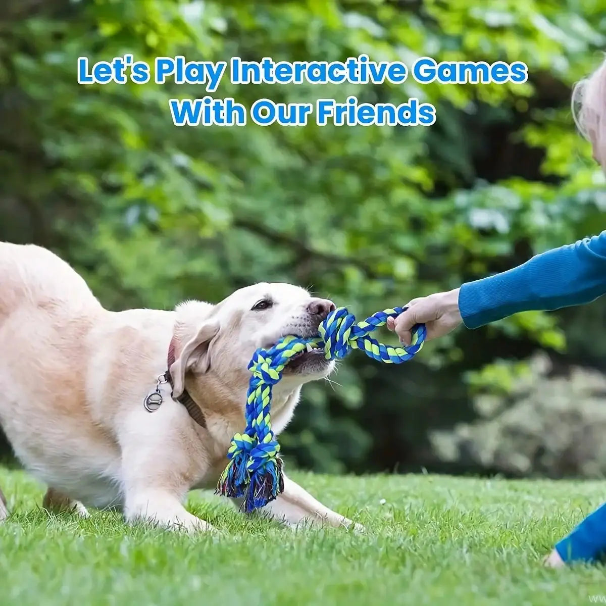 Heavy-Duty Rope Tug Toy - Triple-Knot Chew for Large Breed Dogs, Indestructible Tug-of-War