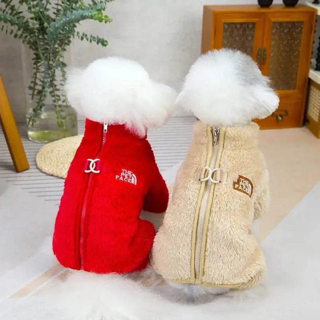 Pet Dog Clothes Large Dogs Sweatshirt Sweater Warm Jackets Coats Small Winter Hat Cloak Fur Coat Clothing Suit Big Medium Jumper Main Image