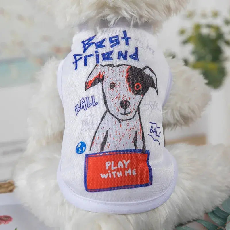 1 PC Lightweight Summer Vest for Pets Chihauhua XS-XXL Big Dogs Clothing Ice Felt Overall Cartoon No Fading Pet Cat Overalls