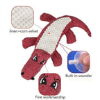 Interactive Squeaky Alligator Chew Toy – Durable Puppy Teething & Teeth Cleaning Dog Toy with Crinkle Sound, Non-Toxic (Blue/Red/Green)